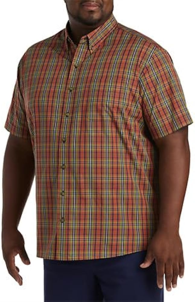 Harbor Bay by DXL Men's Big and Tall Easy-Care Medium Plaid Sport Shirt