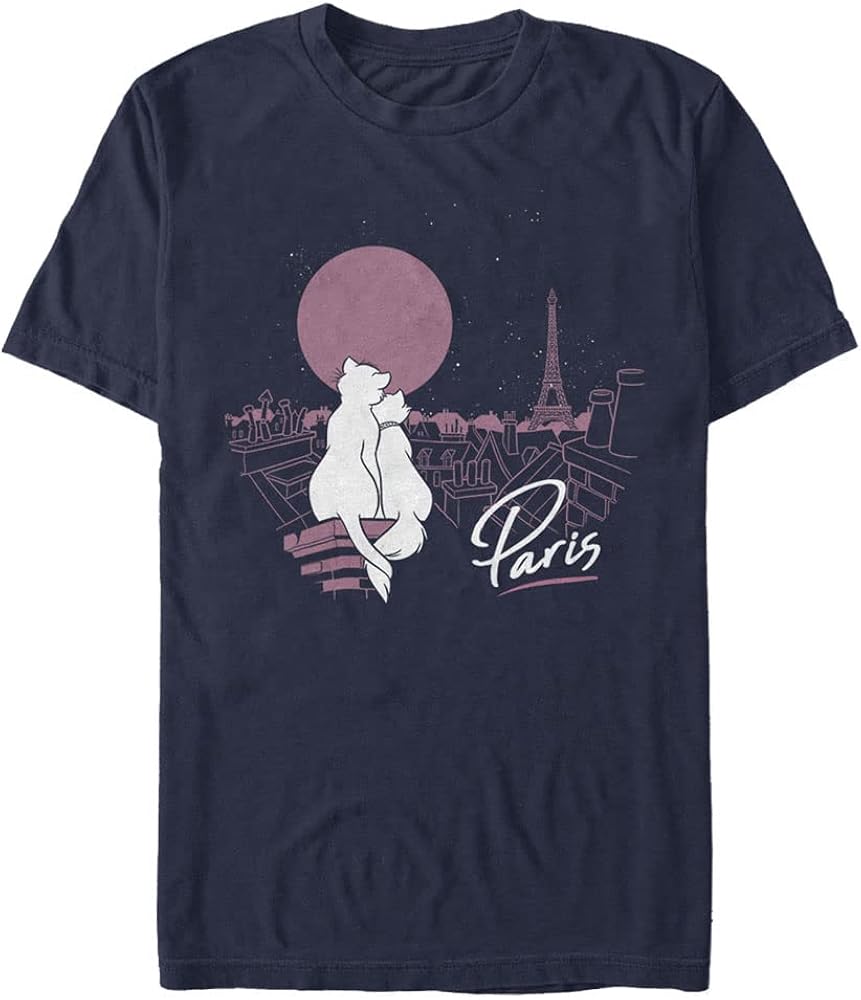 Disney Aristocats Together in Paris Men's Tops Short Sleeve Tee Shirt