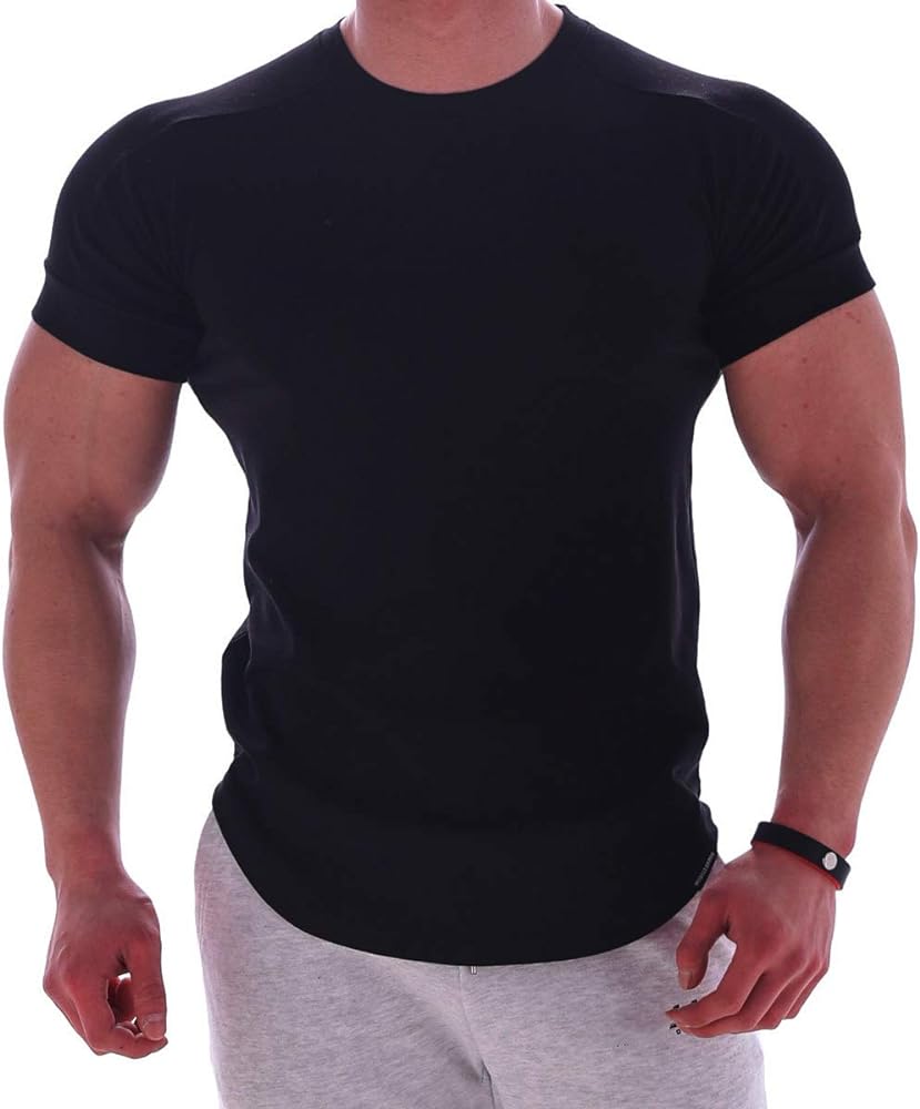 Mens Muscle Cotton Lightweight Workout Short Sleeve T-Shirts Gym Sweat Tee T24