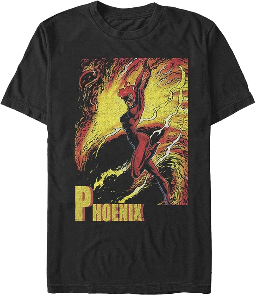 Marvel Men's Universe Phoenix T-Shirt, Black, Medium