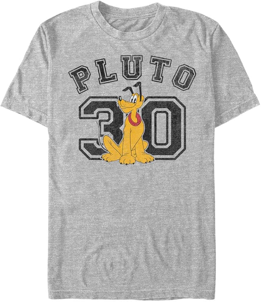 Disney Big & Tall Classic Mickey Pluto Collegiate Men's Tops Short Sleeve Tee Shirt