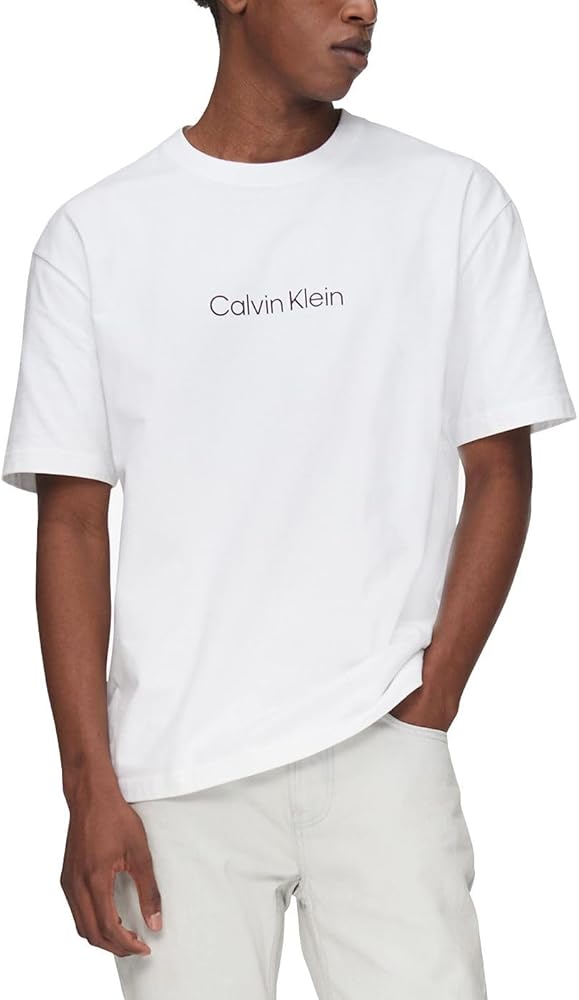 Calvin Klein Men's Relaxed Fit CK Logo Crewneck T-Shirt