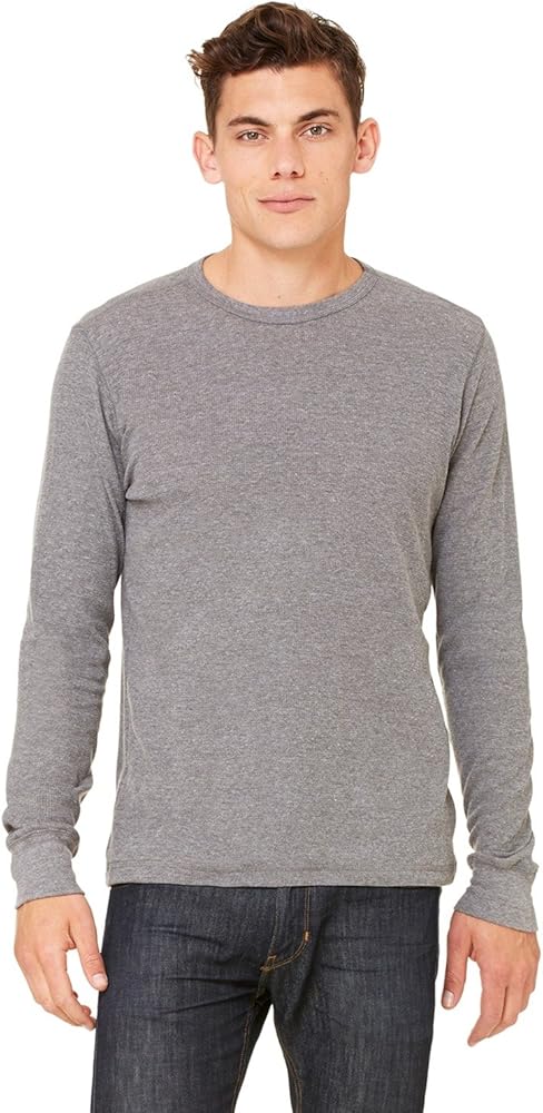 Bella + Canvas Mens Thermal Long-Sleeve T-Shirt - DEEP HTR/ DP HTR - S - (Style # 3500 - Original Label)