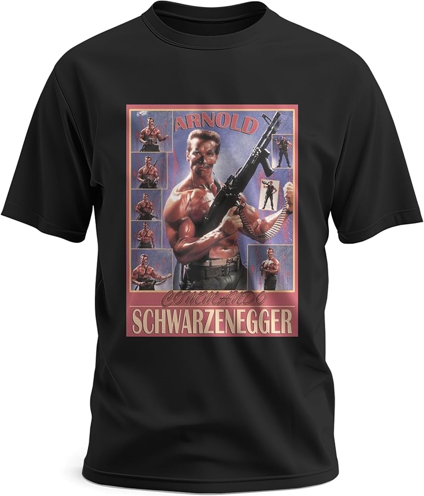 Generic T-Shirt Commando Family Girl by Short Friend Arnold Novelty Schwarzenegger Tee Shirt Movie Big Poster Shirts Sleeve Women Gift for Men Event Unisex Boy Multicoloured