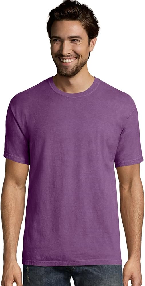 Men's 5.5 oz., 100% Ringspun Cotton Garment-Dyed T-Shirt M PURPLE PLM RAISN