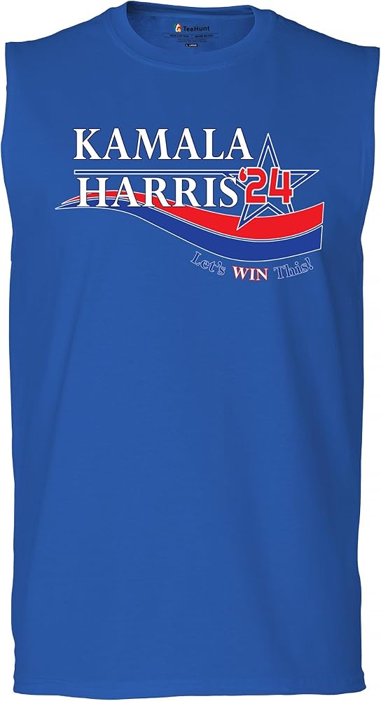 Kamala Harris 24 for President Muscle Shirt Let's Win This Democrat 2024 American Patriot Madam I'm Speaking Men's