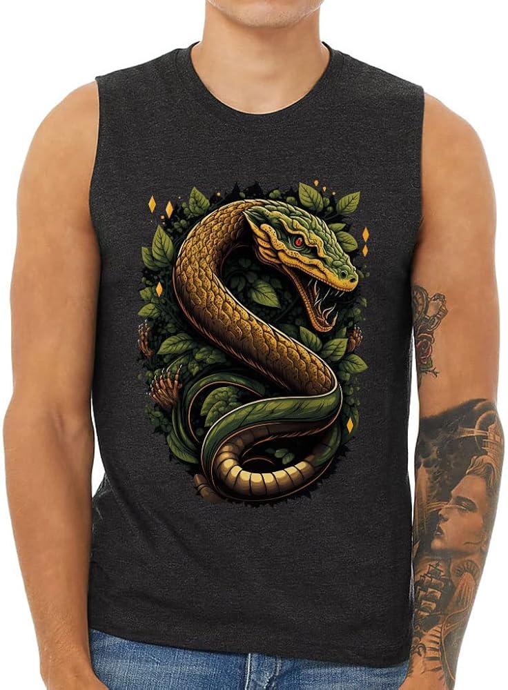 Dangerous Men's Muscle Tank - Snake Men's Sleeveless T-Shirt - Printed Tank