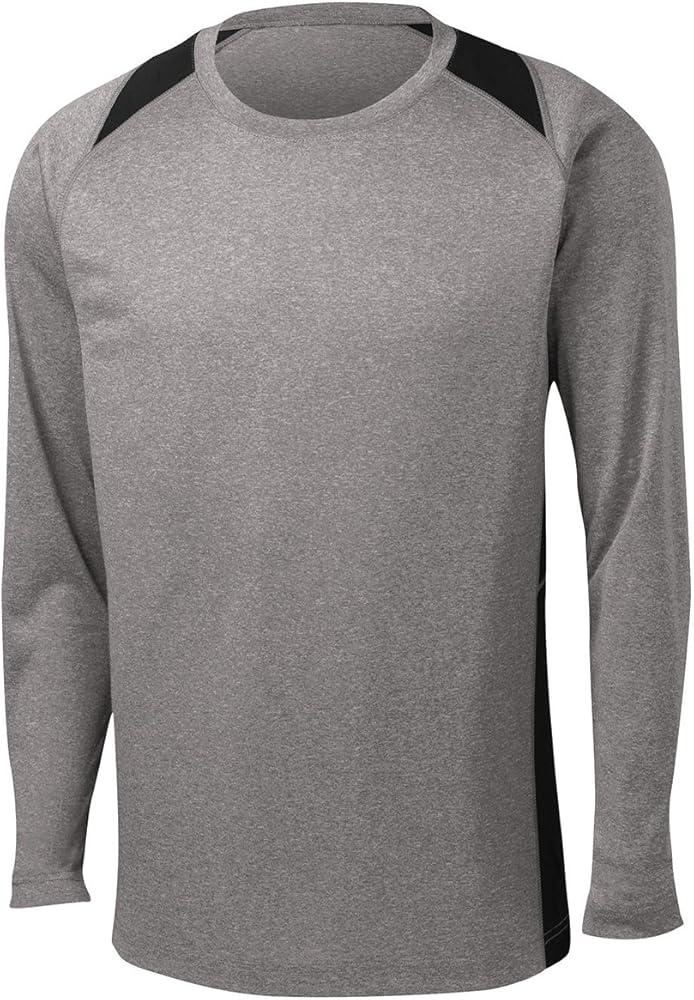 SPORT-TEK Men's Long Sleeve Heather Colorblock