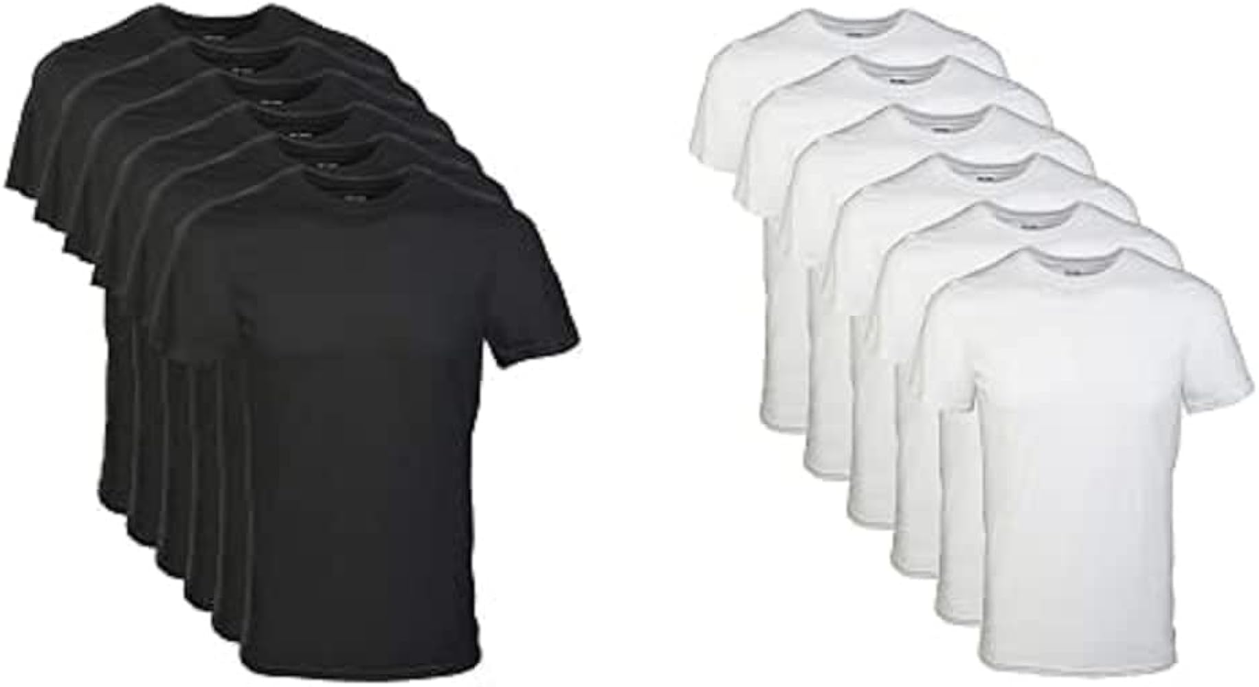 Gildan Men's Crew T-Shirt 6 Pack, White, X-Large Men's Crew T-Shirt Multipack, Black, X-Large