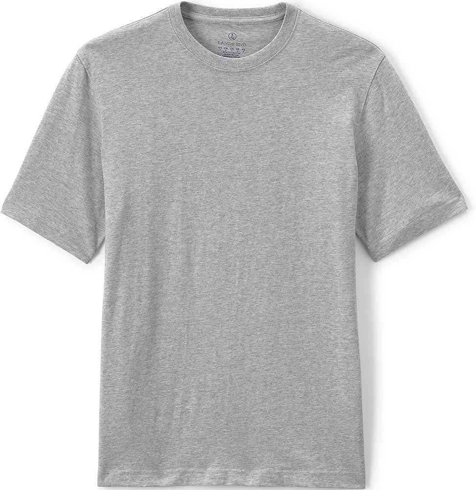 Lands' End School Uniform Men's Short Sleeve Essential T-shirt XX-Large Gray Heather