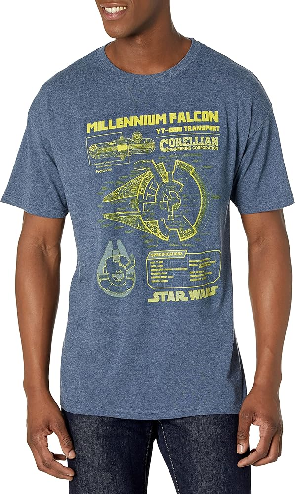 STAR WARS Men's Falcon Schematics T-Shirt