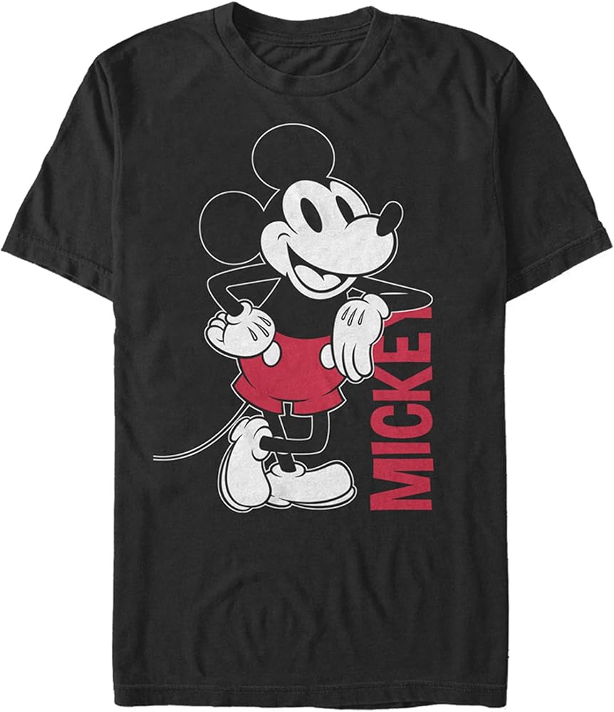 Disney Big & Tall Classic Mickey Leaning Men's Tops Short Sleeve Tee Shirt