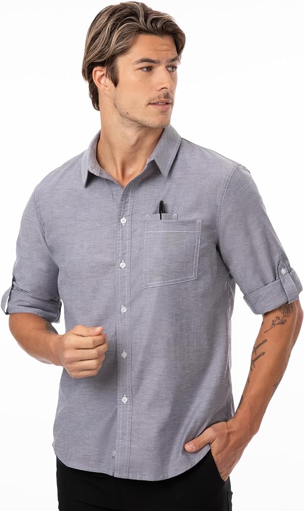 Chef Works Men's Modern Oxford Classic Shirt