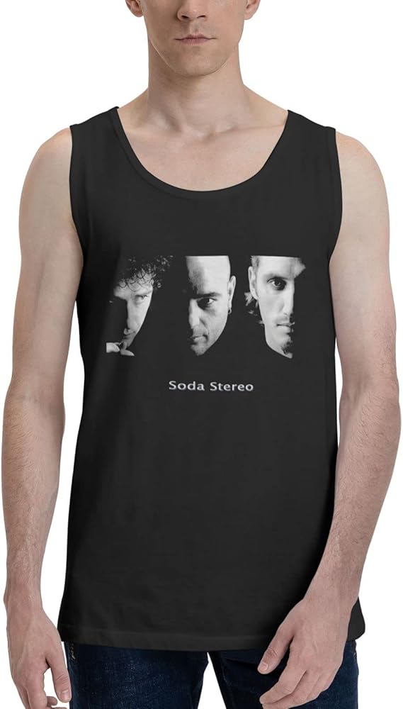 Soda Stereo Tank Top Men's Loose Fit Vest Casual Sleeveless Tops