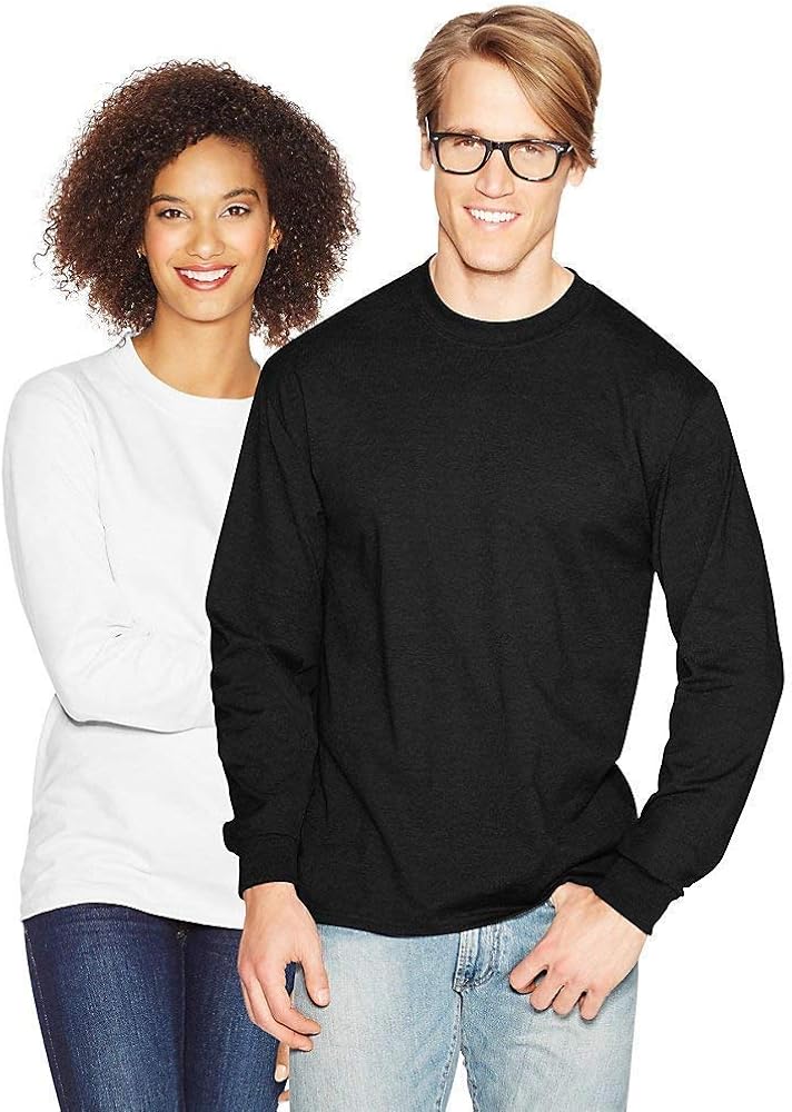 Hanes Beefy-T Men`s Long-Sleeve T-Shirt Black