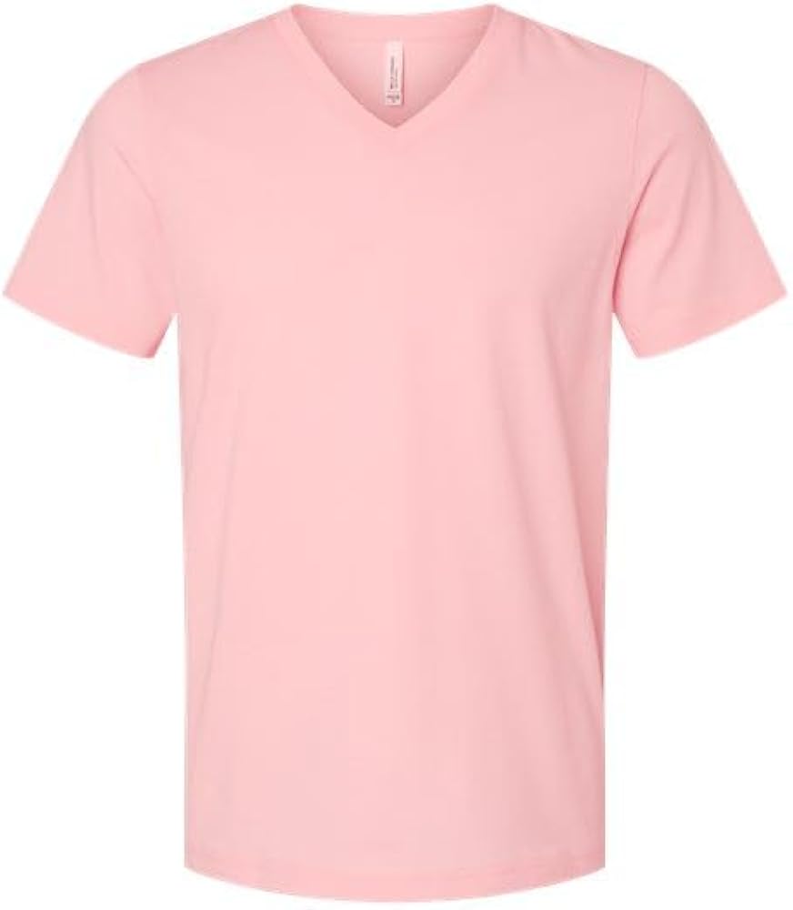 Bella + Canvas Unisex Jersey Short-Sleeve V-Neck T-Shirt Pink