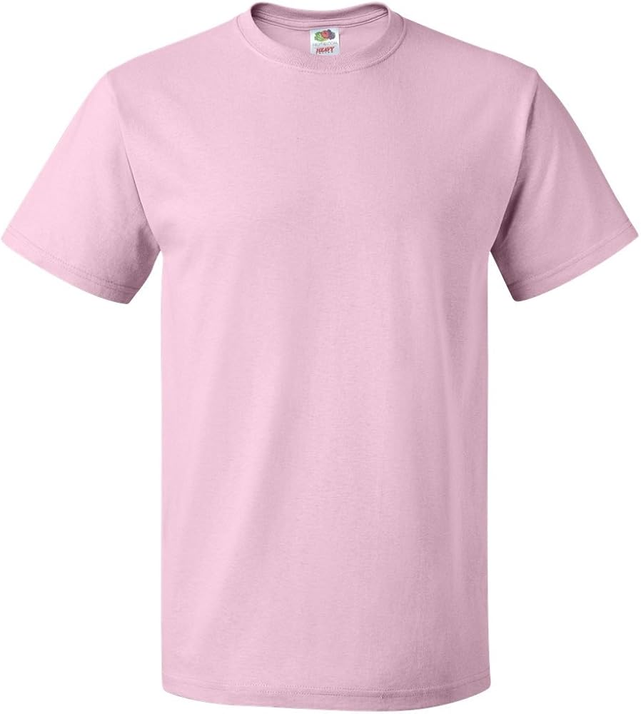 Fruit of the Loom Mens Valueweight Short Sleeved T Shirt Tee U - Light Pink - XL