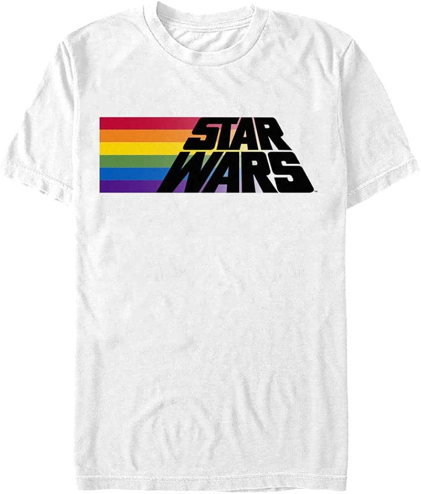 STAR WARS Big & Tall Rainbow Stripe Logo Men's Tops Short Sleeve Tee Shirt