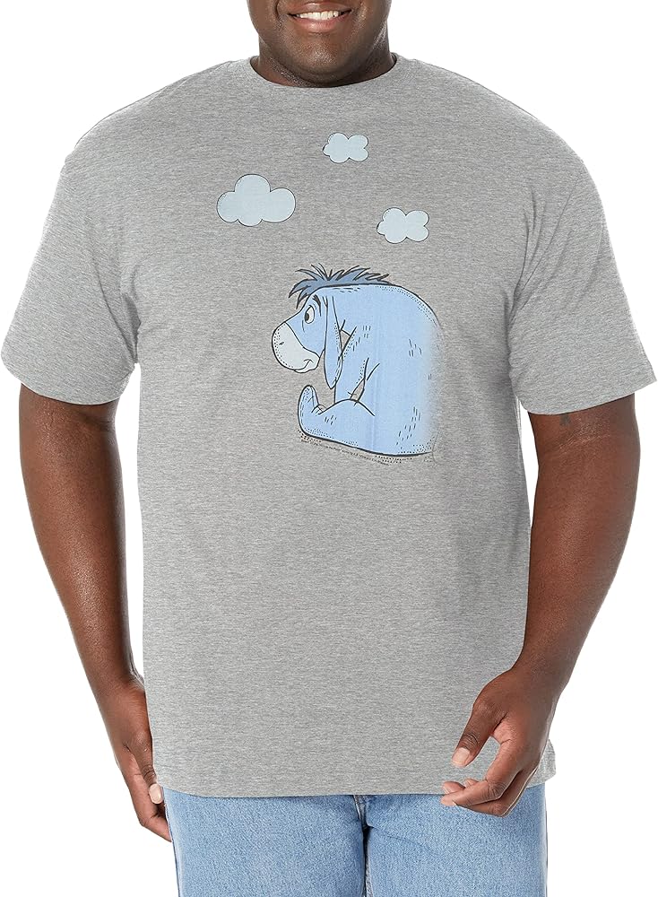 Disney Big & Tall Winnie The Pooh Cloudy Eeyore Men's Tops Short Sleeve Tee Shirt