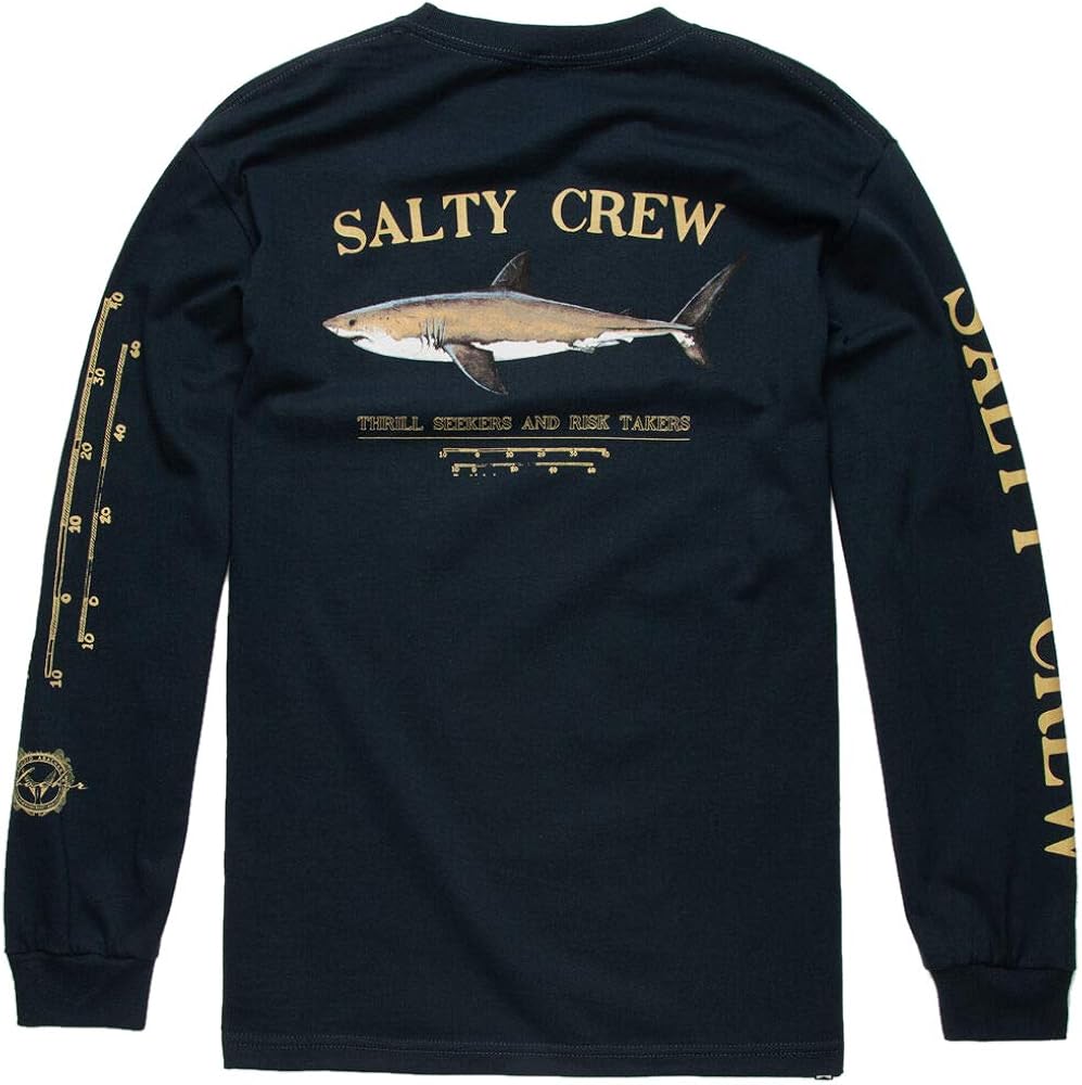 Salty Crew Bruce L/S Tee Navy M - Men's Fashion Casual Long Sleeve Shirts Cotton Shirts - Regular Fit - Lifestyle Beach Apparel