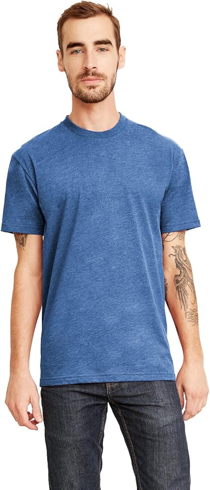 Next Level Men's Sueded Crew 3XL HTHR COOL BLUE