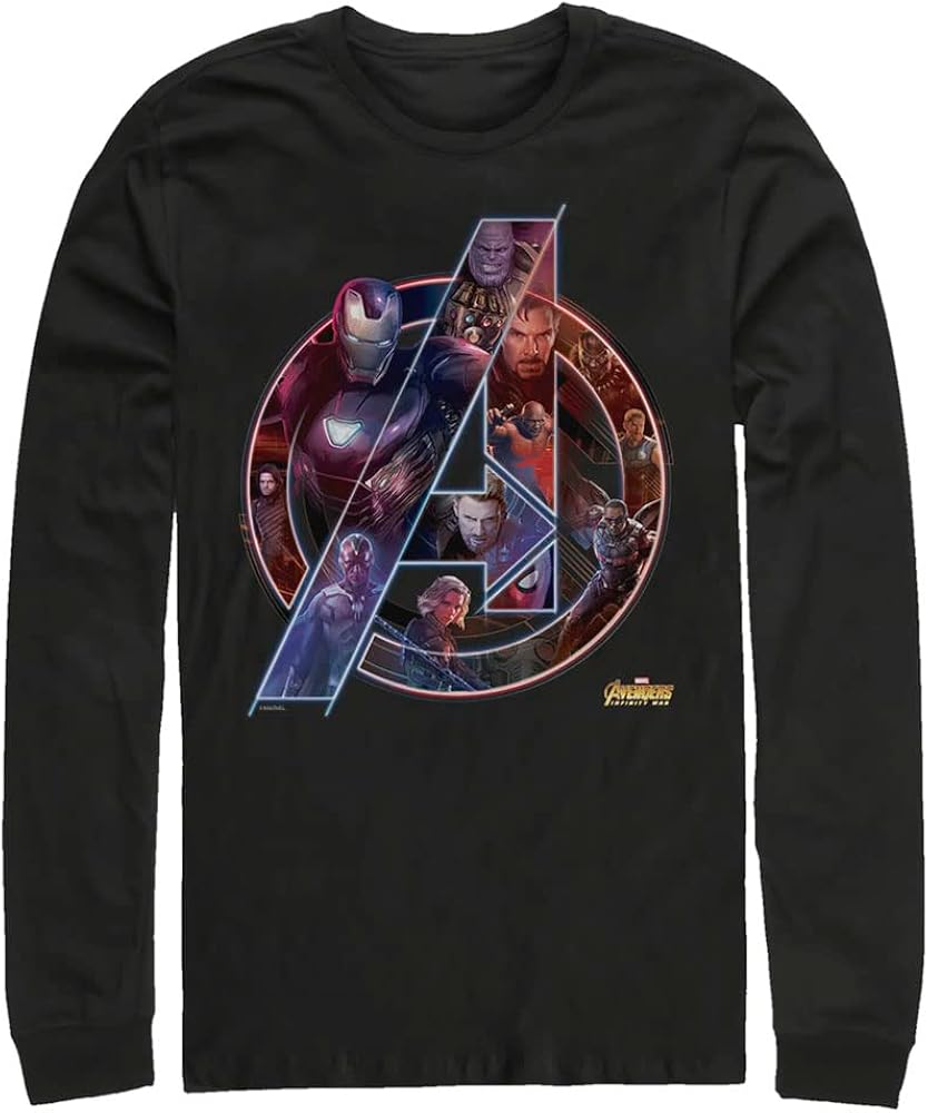 Marvel Big & Tall Men's Team Neon Tops Long Sleeve Tee Shirt