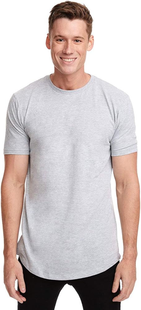 Next Level Men's Cotton Long Body Crew 3XL HEATHER GRAY