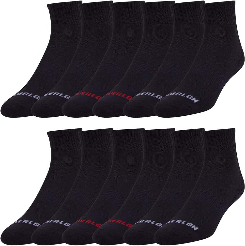 True Religion Mens Socks 6 & 12 Pairs Ankle Socks for Men Quarter Premium Athletic Men's Socks, Shoe Size 8-12