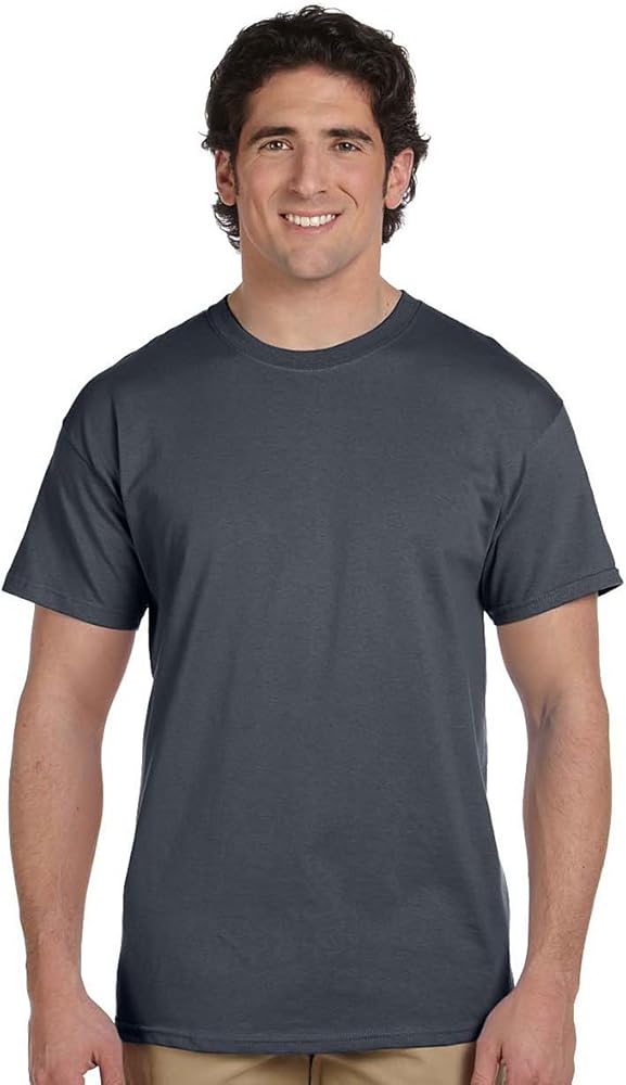 Hanes Mens ComfortBlend EcoSmart 50/50 Cotton/Poly T-Shirt, 3XL, Smoke Grey