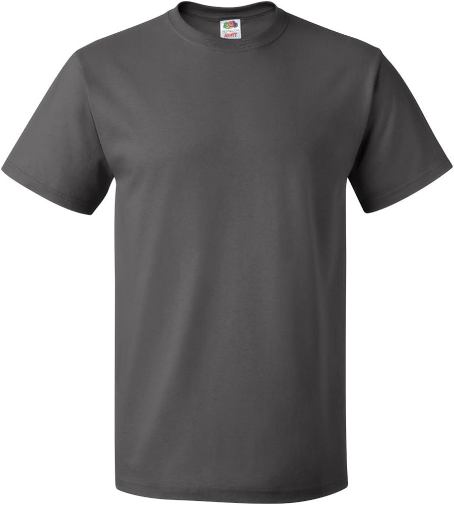 Fruit of the Loom 100% Heavy Cotton T-Shirt (Pack of 6), 5XL, Charcoal Grey