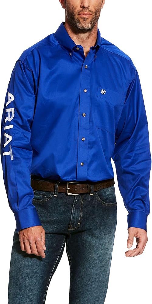 Ariat Male Team Logo Twill Classic Fit Shirt Ultramarine/White X-Large