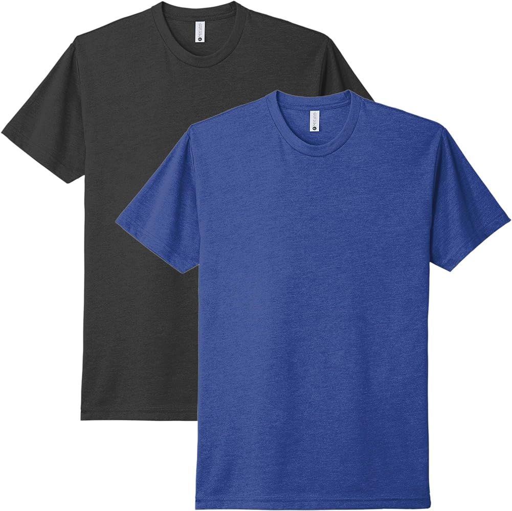 Next Level N6210 T-Shirt, Charcoal + Royal (2 Shirts), X-Large