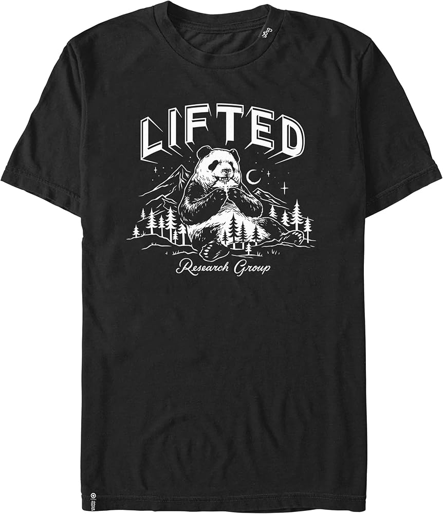 LRG Lifted Research Group Men's Logo Graphic Panda Mountain T-Shirt