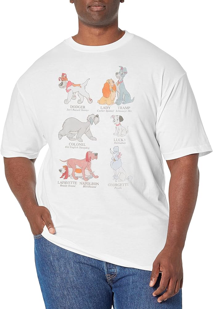 Disney Classic Dog Breeds Men's Tops Short Sleeve Tee Shirt