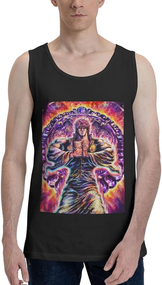 Anime Tank Top Shirt Fist of The Anime North Star Mens Summer Sleeveless T-Shirts Fashion Vest