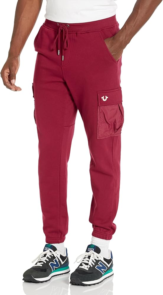 True Religion Men's Cargo Pocket Revolt Fleece Jogger