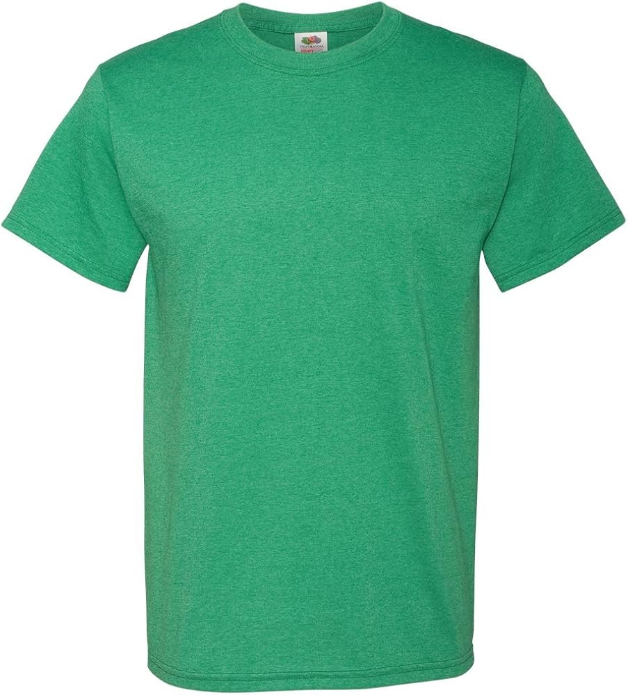 Fruit of the Loom Men's Short Sleeve Crew Tee, XXXX-Large - Kelly Green Heather