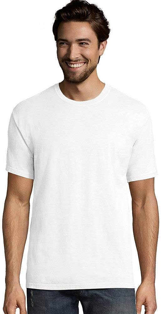 Hanes Men's ComfortWash Garment Dyed Short Sleeve Tee, White, Medium