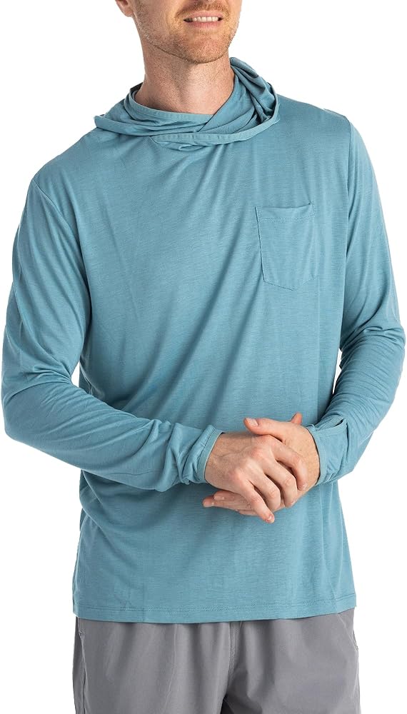 Free Fly Men's Lightweight Hoodie - UPF 20+ Sun Protection Moisture Wicking, Breathable Bamboo Viscose Outdoor Shirt for Men