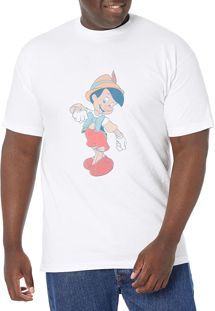 Disney Big & Tall Vintage Pinocchio Men's Tops Short Sleeve Tee Shirt