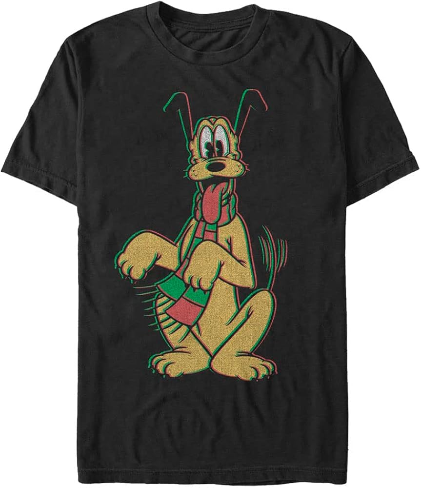 Disney Big & Tall Classic Mickey Pluto Holiday Colors Men's Tops Short Sleeve Tee Shirt