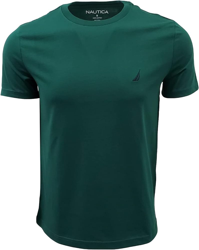 Nautica Mens Short Sleeve Solid Crew Neck T-Shirt (Large, Tidal Green)