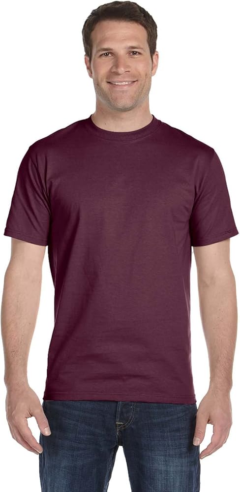 Hanes mens 5180 fashion t shirts, Maroon, Large US