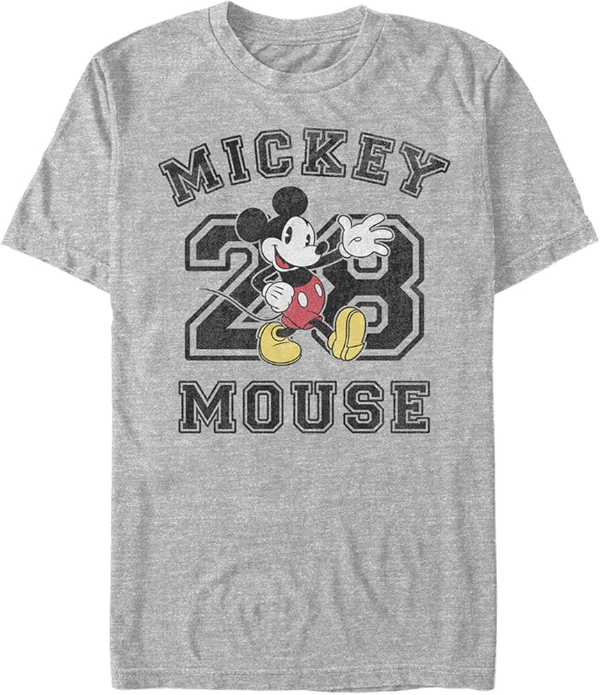 Disney Big & Tall Classic Mickey Mouse Collegiate Men's Tops Short Sleeve Tee Shirt