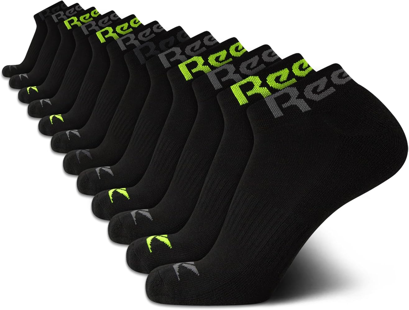 Reebok Men's Athletic Quarter Socks with Cushion Comfort (12 Pack)