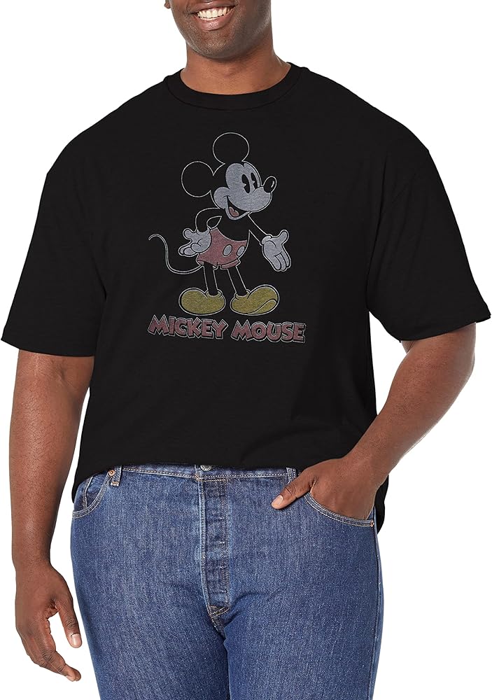 Disney Classic 70's Mickey Men's Tops Short Sleeve Tee Shirt