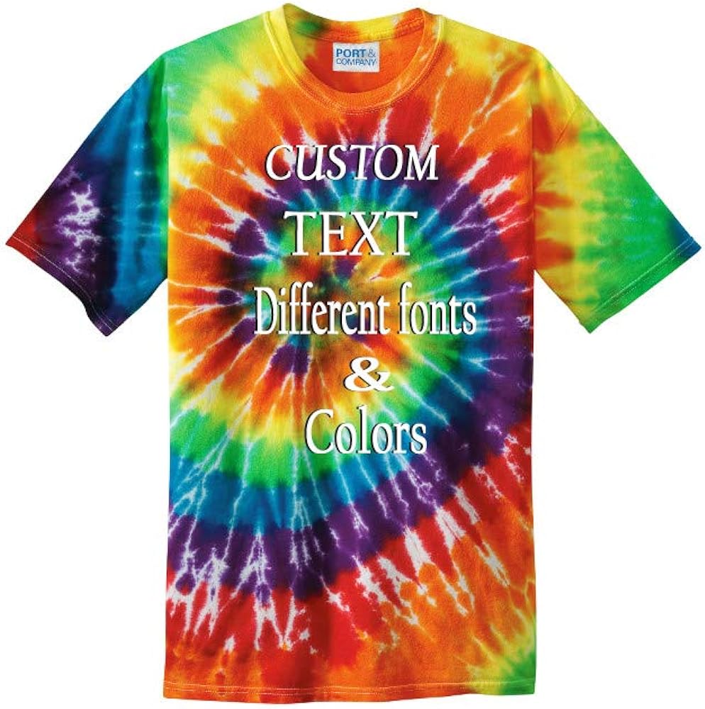 Customized Tie Dye T-Shirt for Adults Personalize with Your Any Custom Text