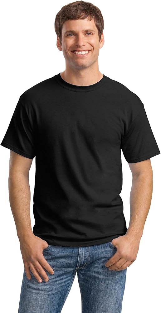 Hanes Men's TAGLESS ComfortSoft Crewneck T 4P, Black, M