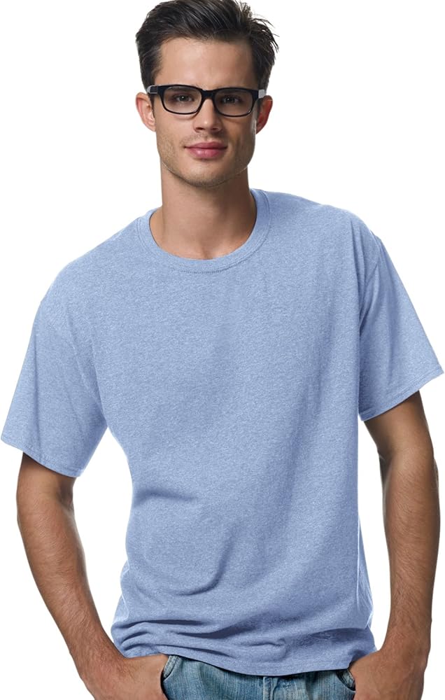 Hanes Heavyweight 50/50 - 50/50 Cotton/Poly T-Shirt, X-LARGE, Lt. Blue