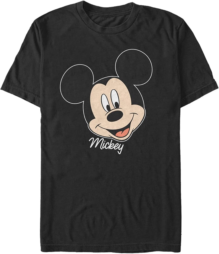 Disney Tall Classic Mickey Big Face Men's Tops Short Sleeve Tee Shirt